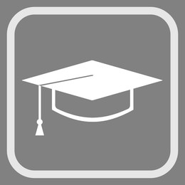 Image of Square academic cap in frame, illustration on grey background