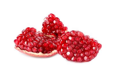 Photo of Fresh ripe pomegranate seeds isolated on white