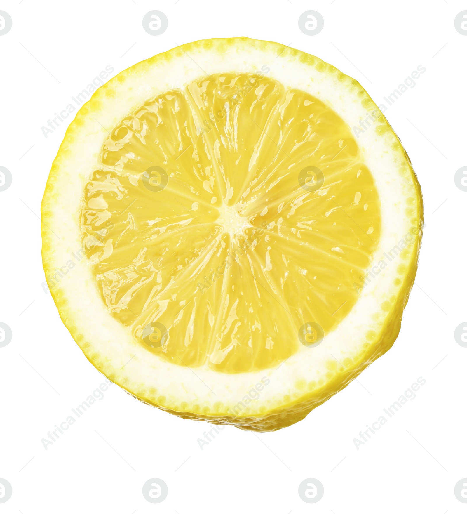 Photo of Lemon slice isolated on white. Citrus fruit