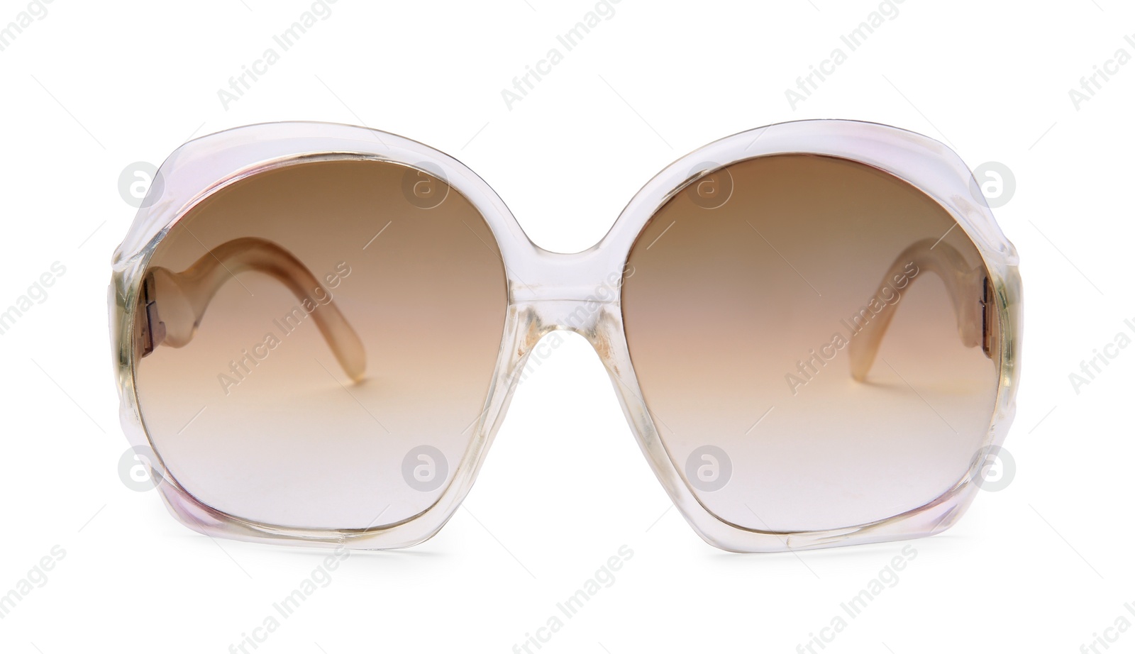 Photo of Stylish sunglasses isolated on white. Modern accessory