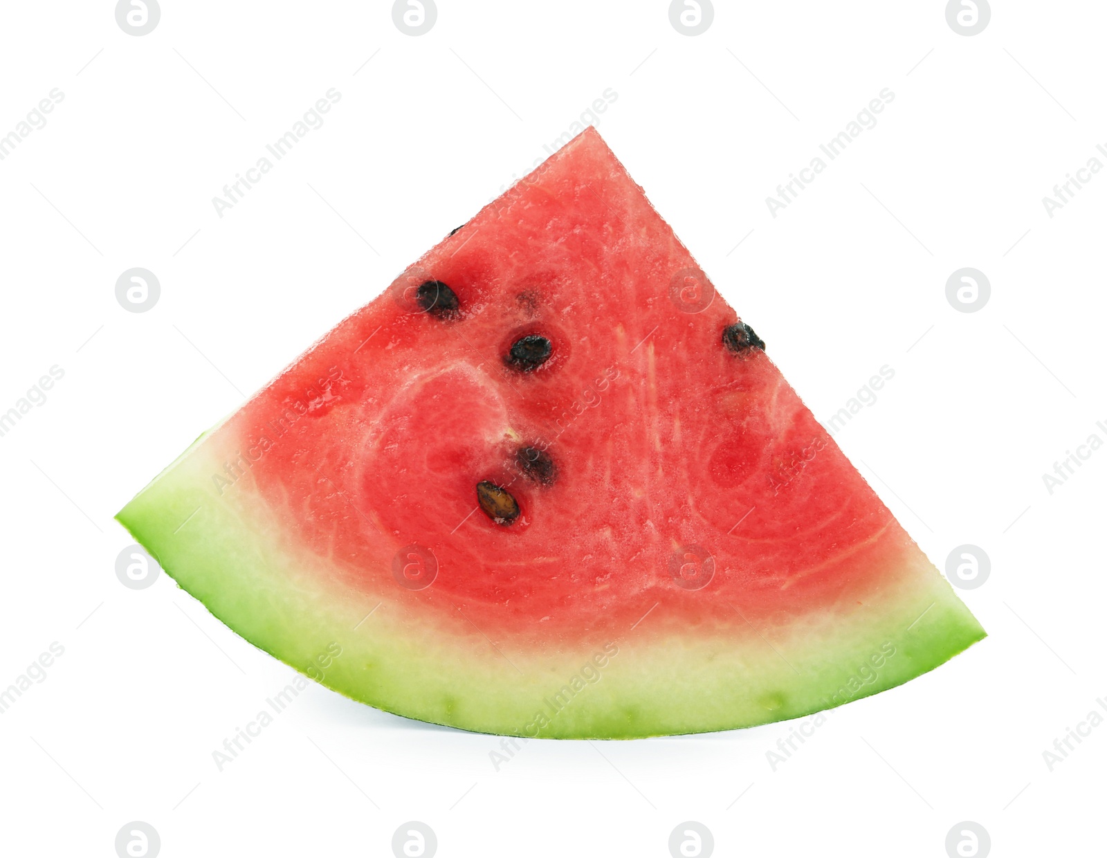 Photo of Slice of delicious ripe watermelon isolated on white