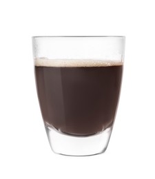 Photo of Aromatic coffee in glass isolated on white