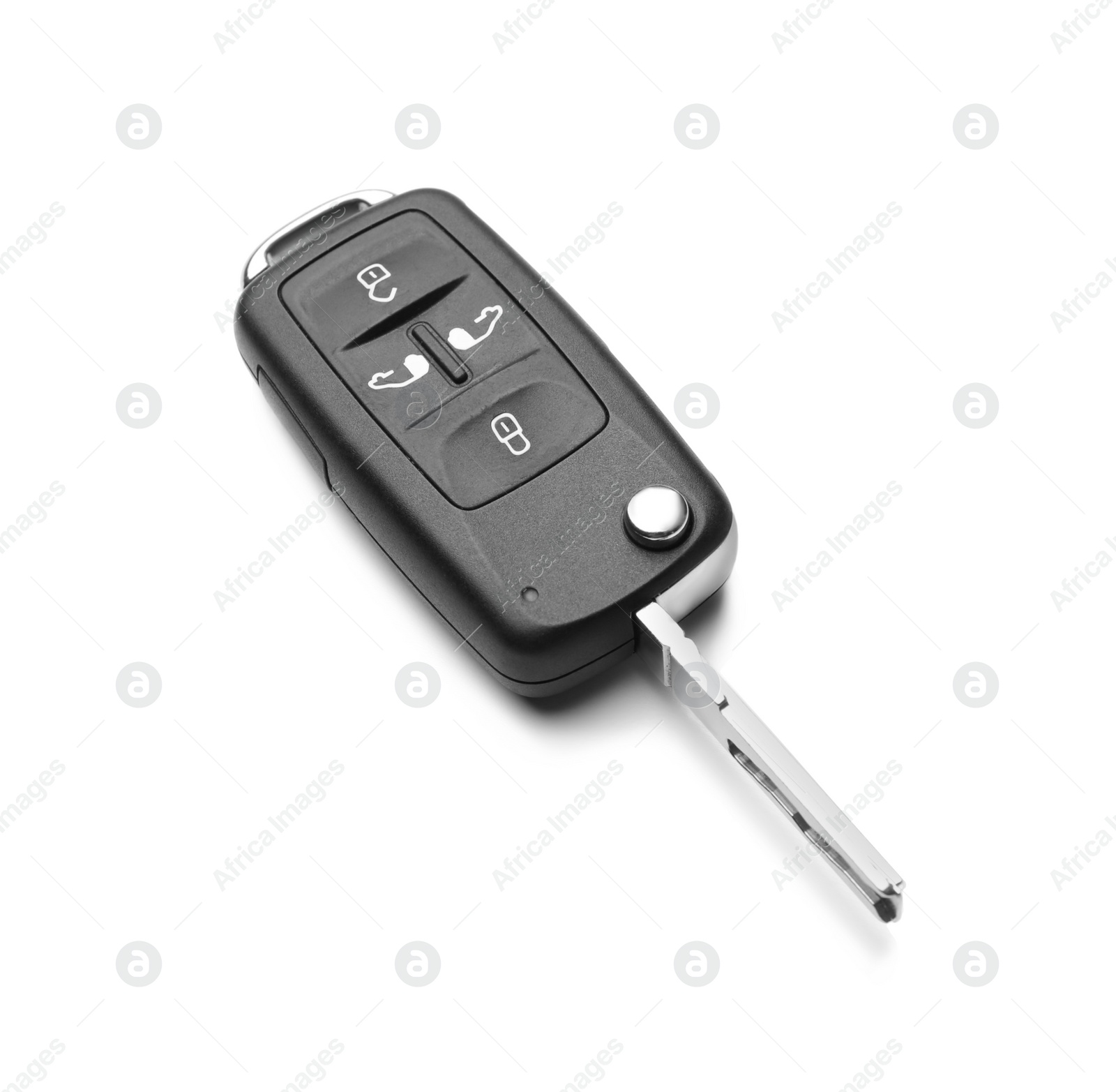 Modern car flip key isolated on white Photo of Modern car flip key isolated on white