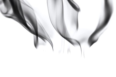 Image of Texture of black smoke on white background