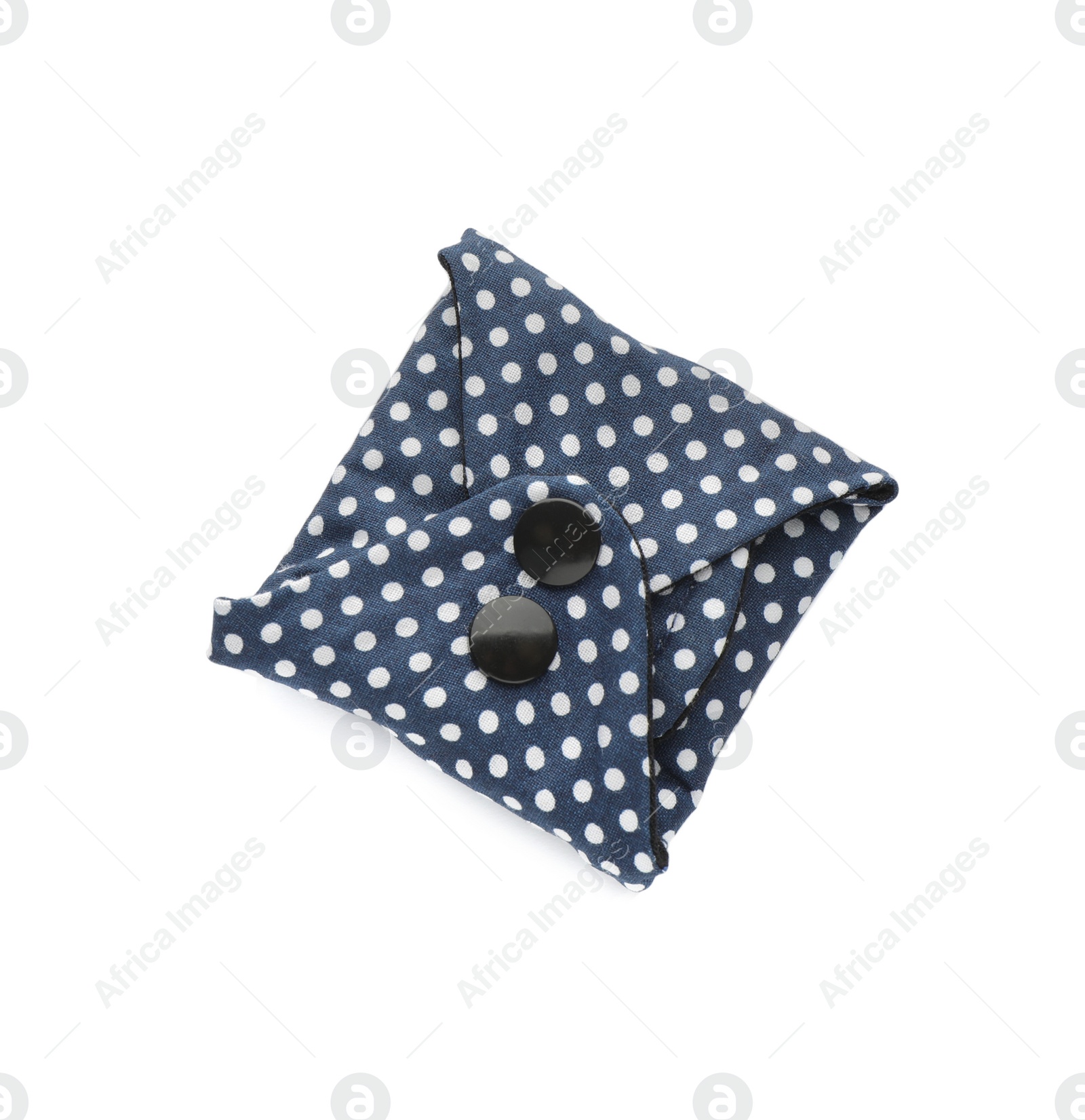 Photo of Cloth menstrual pad isolated on white, top view. Reusable female hygiene product