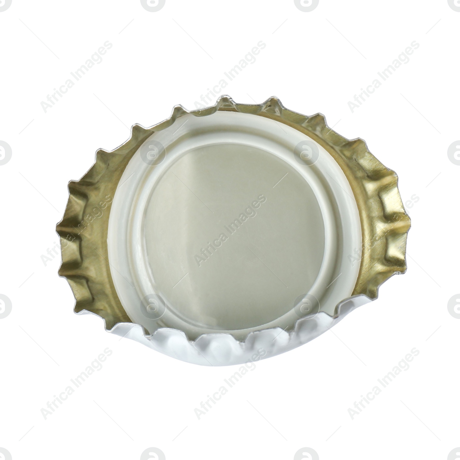 Photo of One beer bottle cap isolated on white