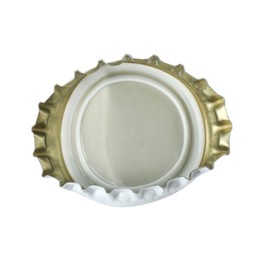 Photo of One beer bottle cap isolated on white