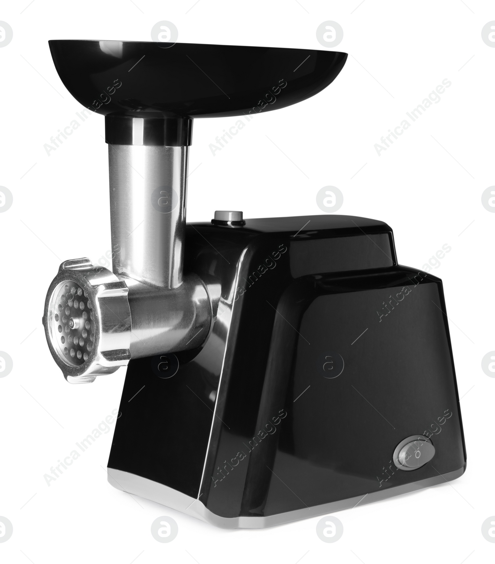 Photo of One electric meat grinder isolated on white