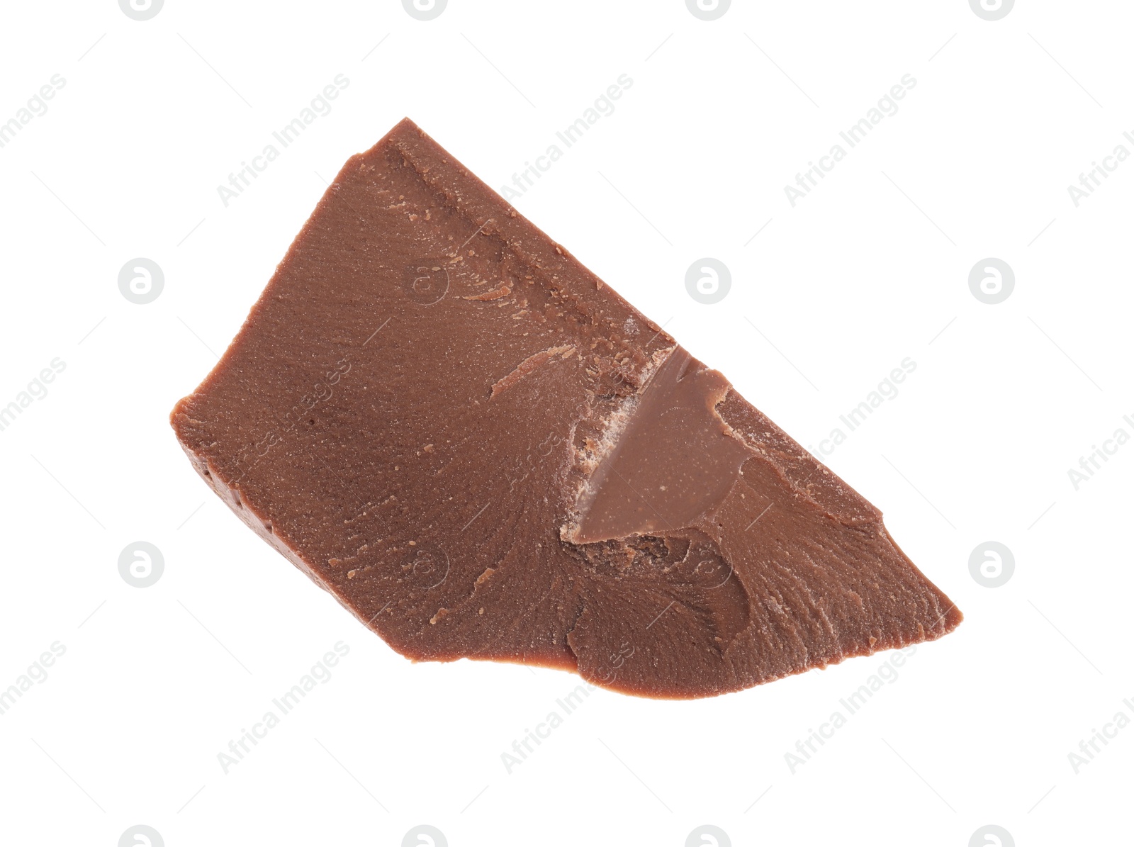 Photo of Piece of tasty milk chocolate isolated on white