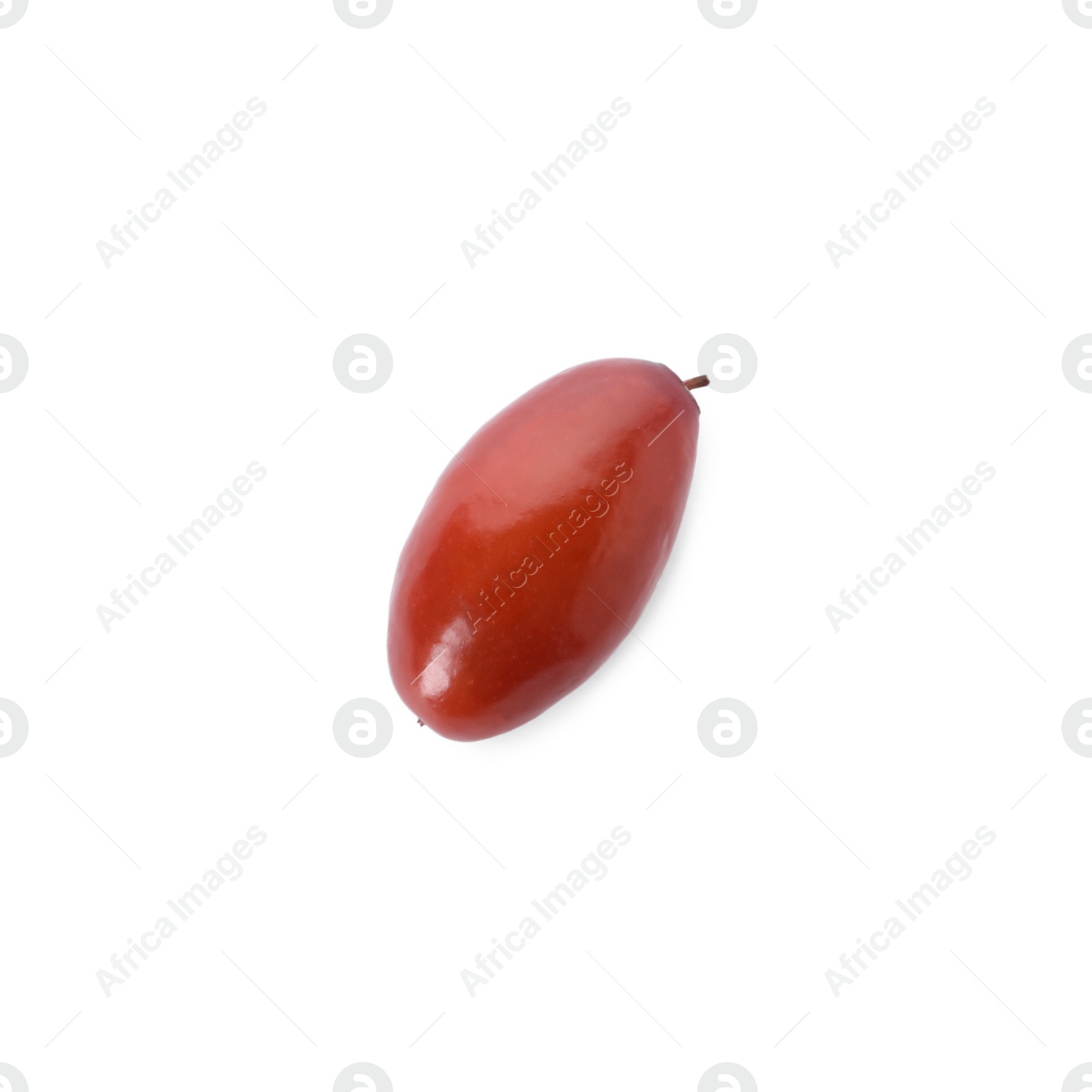 Photo of One ripe red date isolated on white