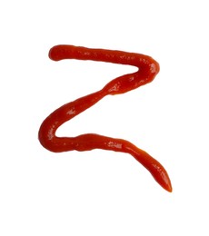 Photo of Letter Z written with ketchup on white background