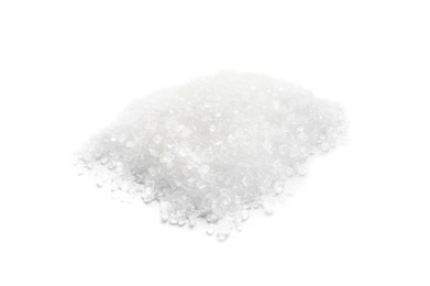 Pile of granulated sugar isolated on white