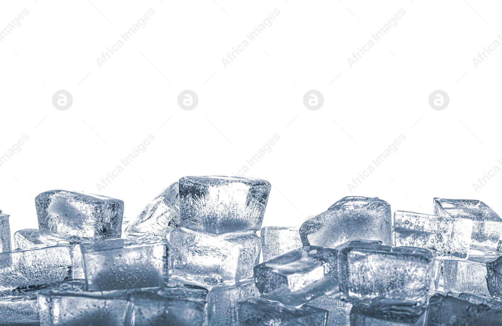 Photo of Crystal clear ice cubes isolated on white