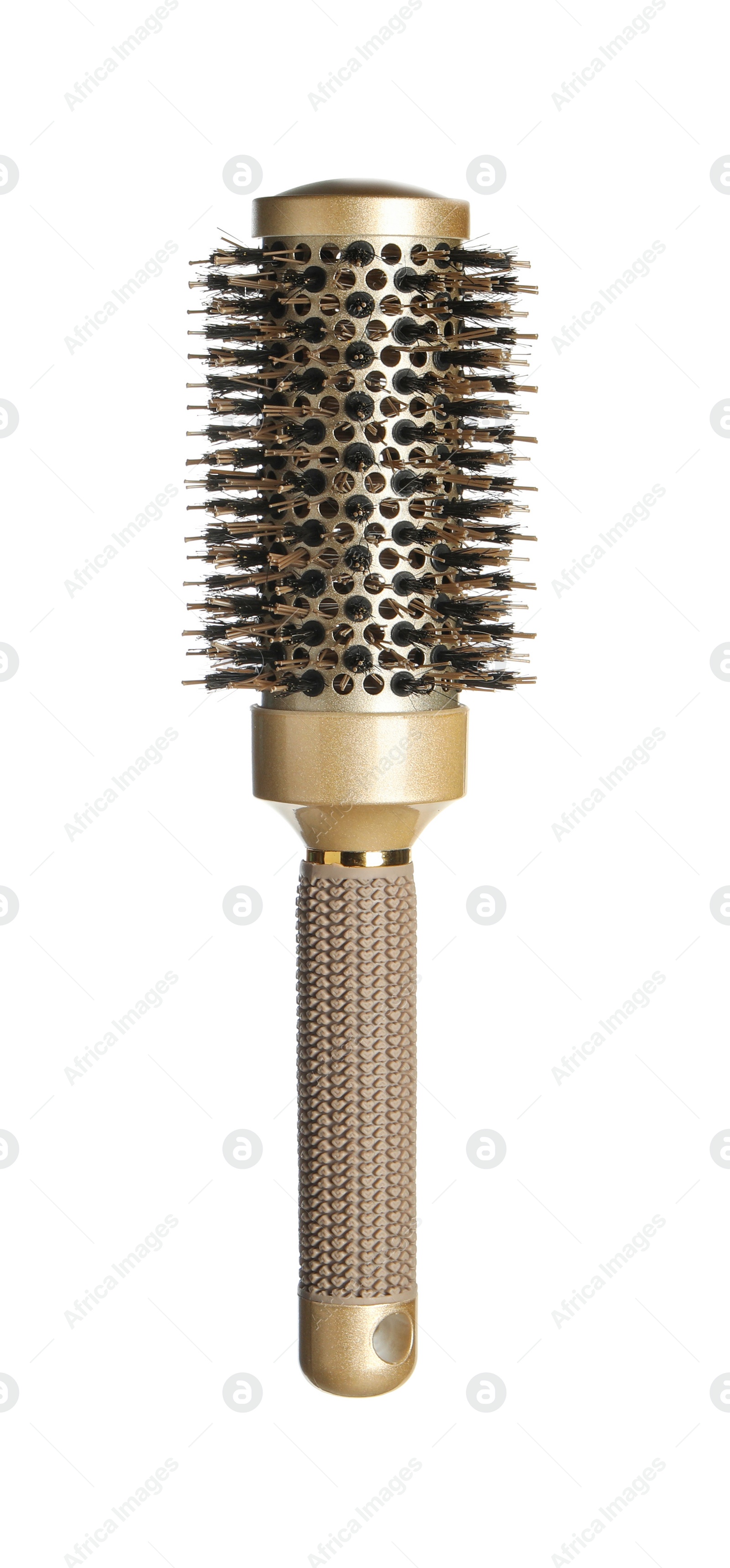 Photo of Hairdresser tool. Round brush isolated on white