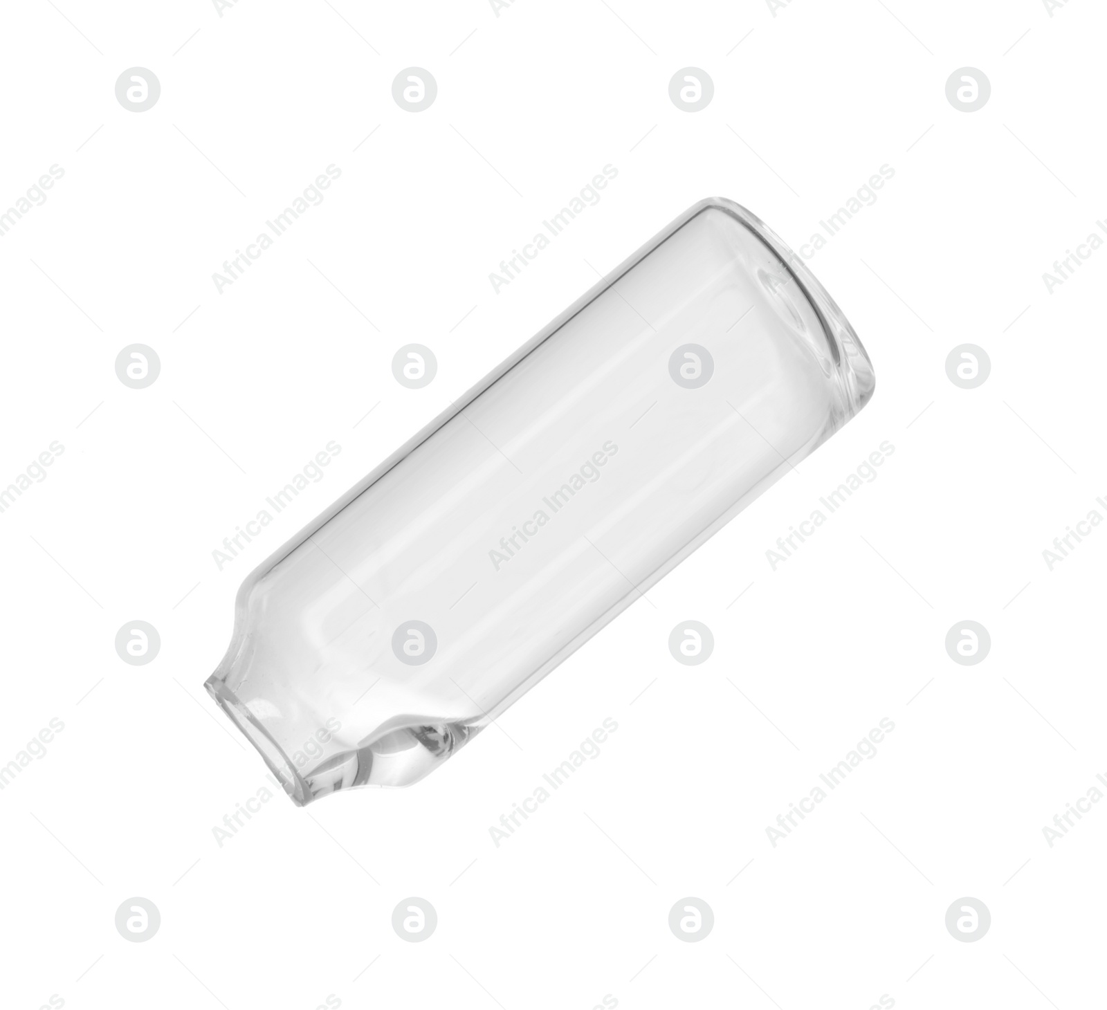 Photo of Open empty glass ampoule isolated on white