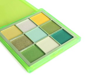 Beautiful eyeshadow palette on white background. Makeup product