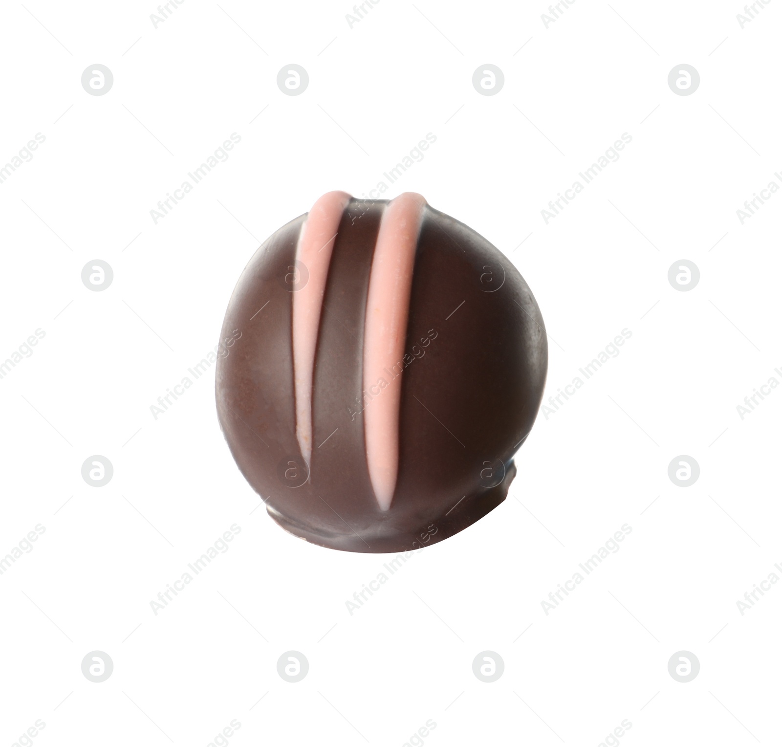 Photo of Delicious sweet chocolate truffle isolated on white