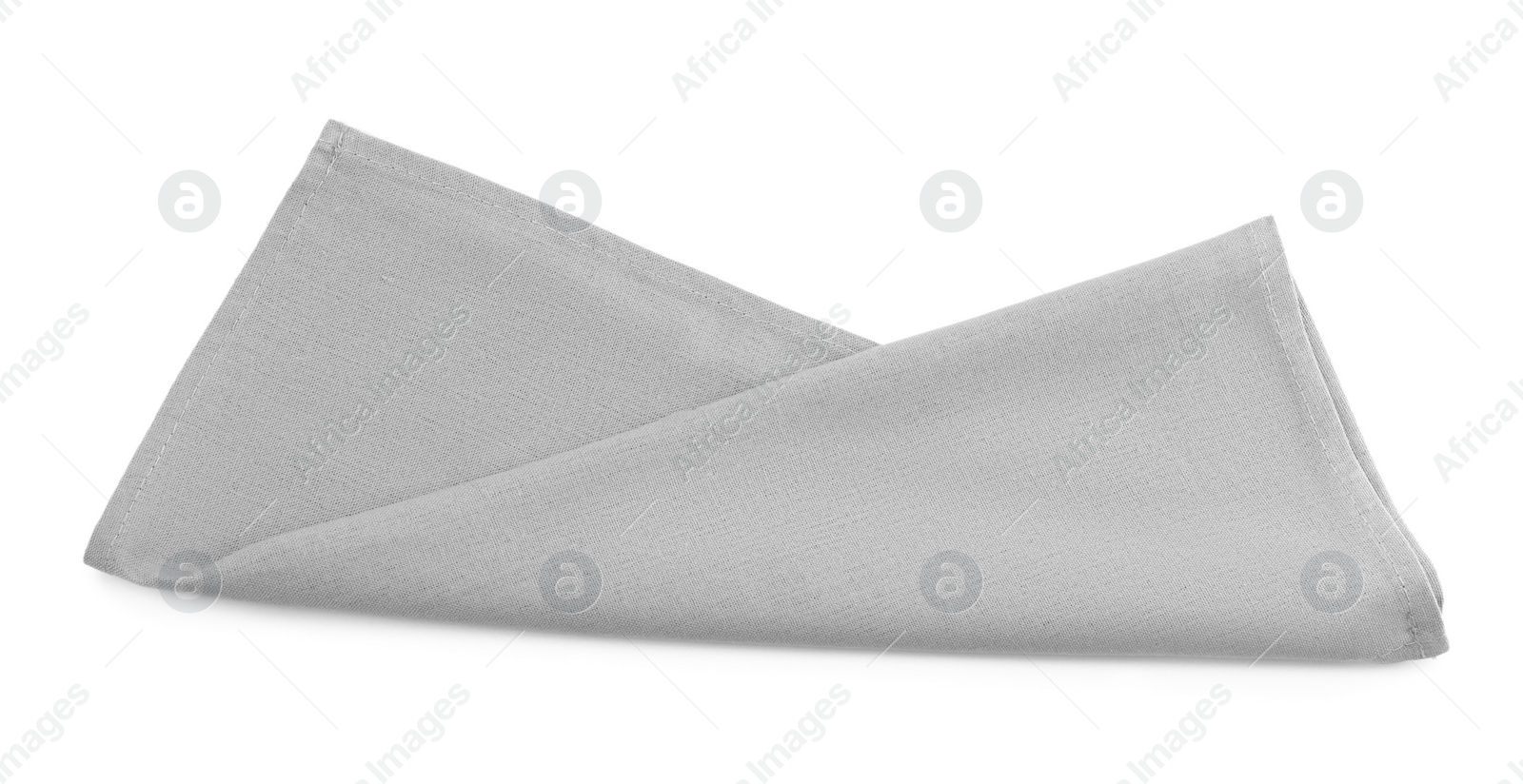 Photo of One grey kitchen napkin isolated on white