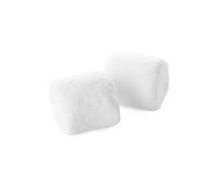 Delicious sweet puffy marshmallows isolated on white