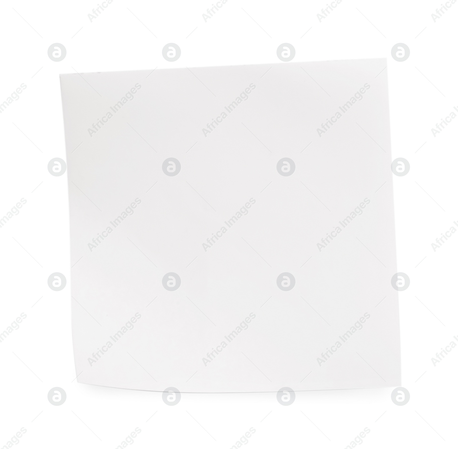 Photo of Blank sticky note on white background, top view