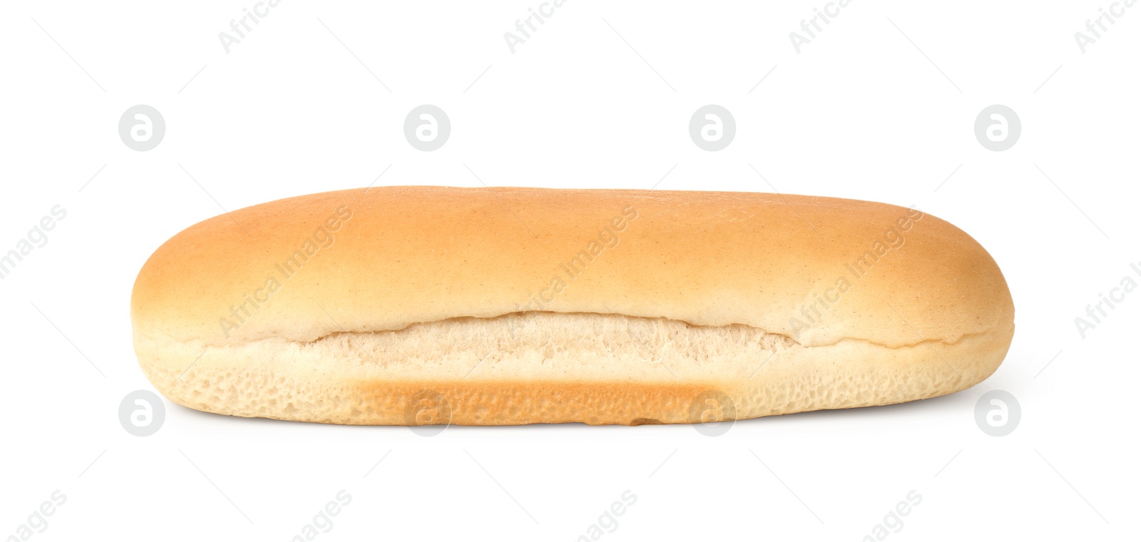 Photo of One fresh hot dog bun isolated on white