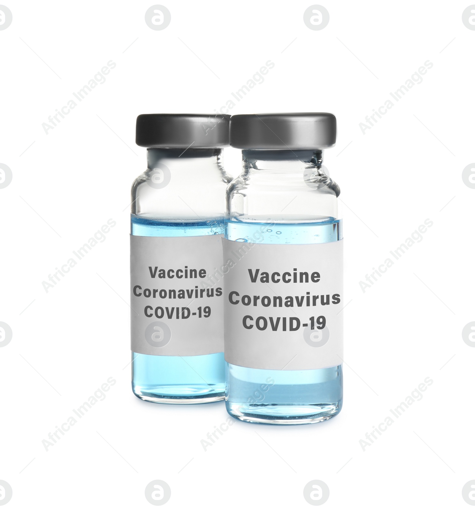 Image of Coronavirus vaccine isolated on white. Covid-19 virus prevention