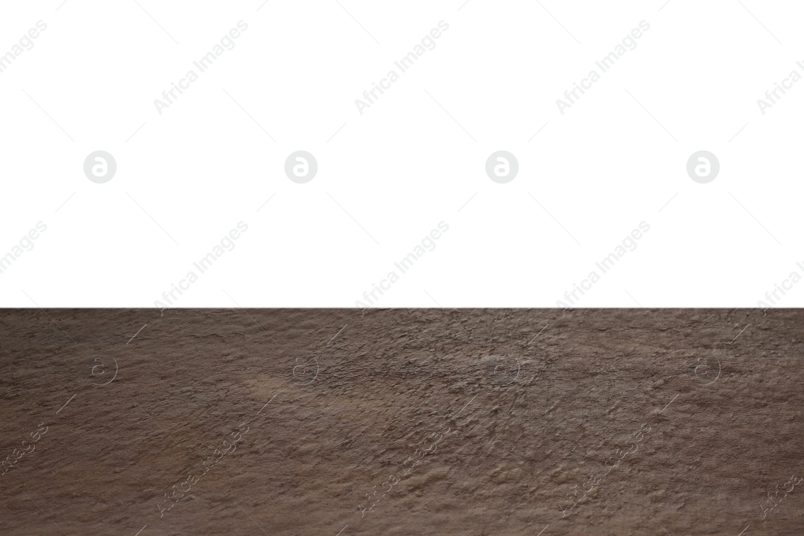 Photo of Empty stone surface against white background. Mockup for design