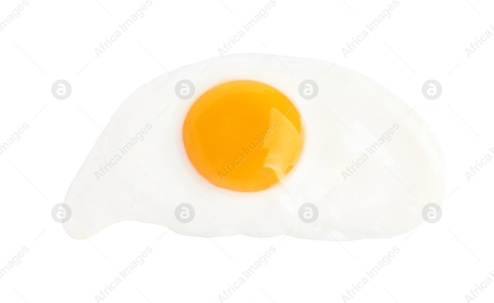 Photo of Tasty fried chicken egg isolated on white, top view