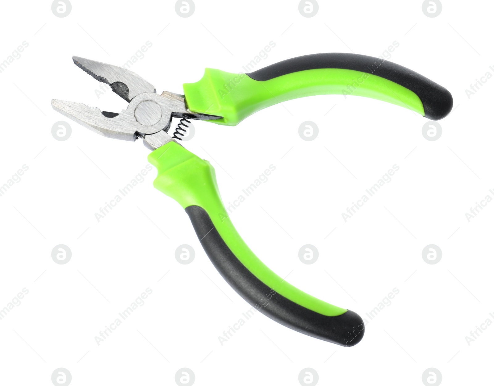 Photo of One combination pliers isolated on white, top view
