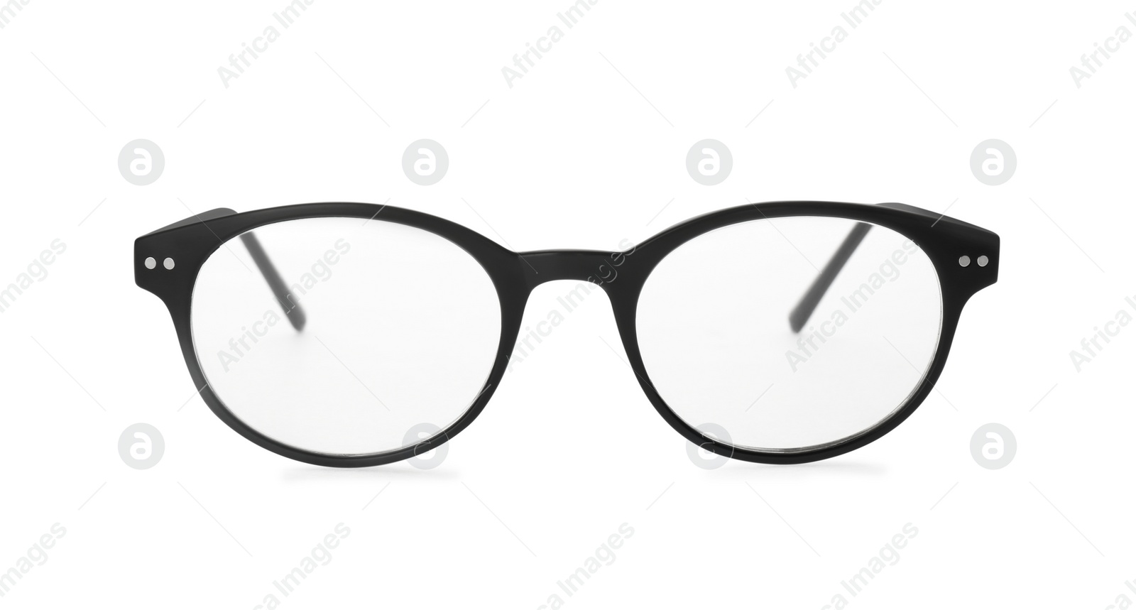 Photo of New modern elegant glasses isolated on white