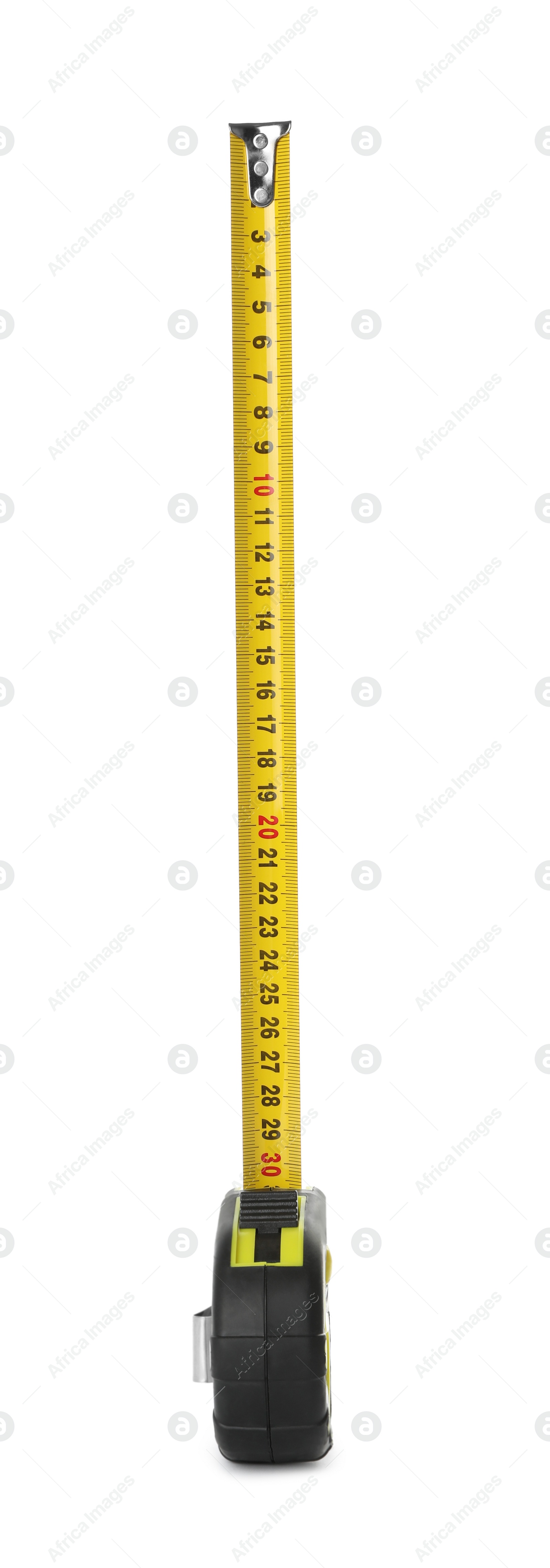 Photo of Tape measure isolated on white. Construction tool