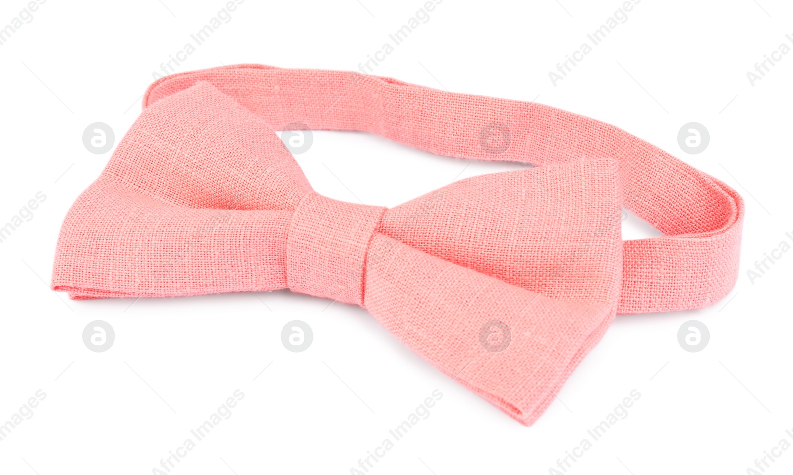 Photo of Stylish pink bow tie isolated on white