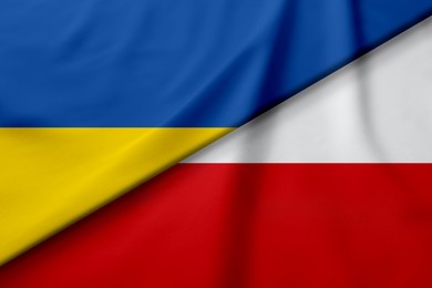 Flags of Ukraine and Poland. International diplomatic relationships