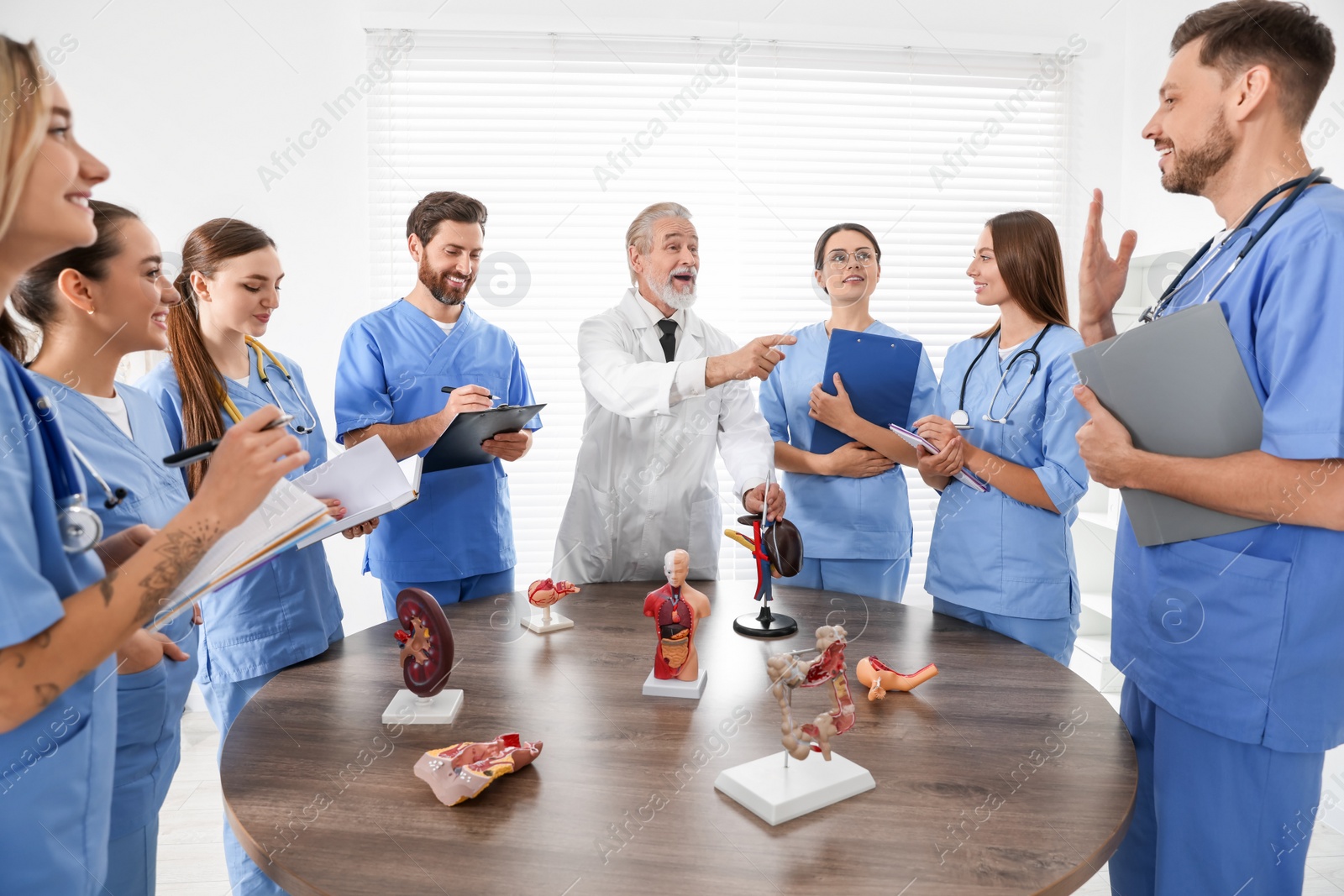 Photo of Doctor giving lecture for interns in university