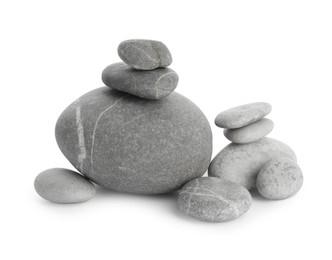 Photo of Group of different stones isolated on white