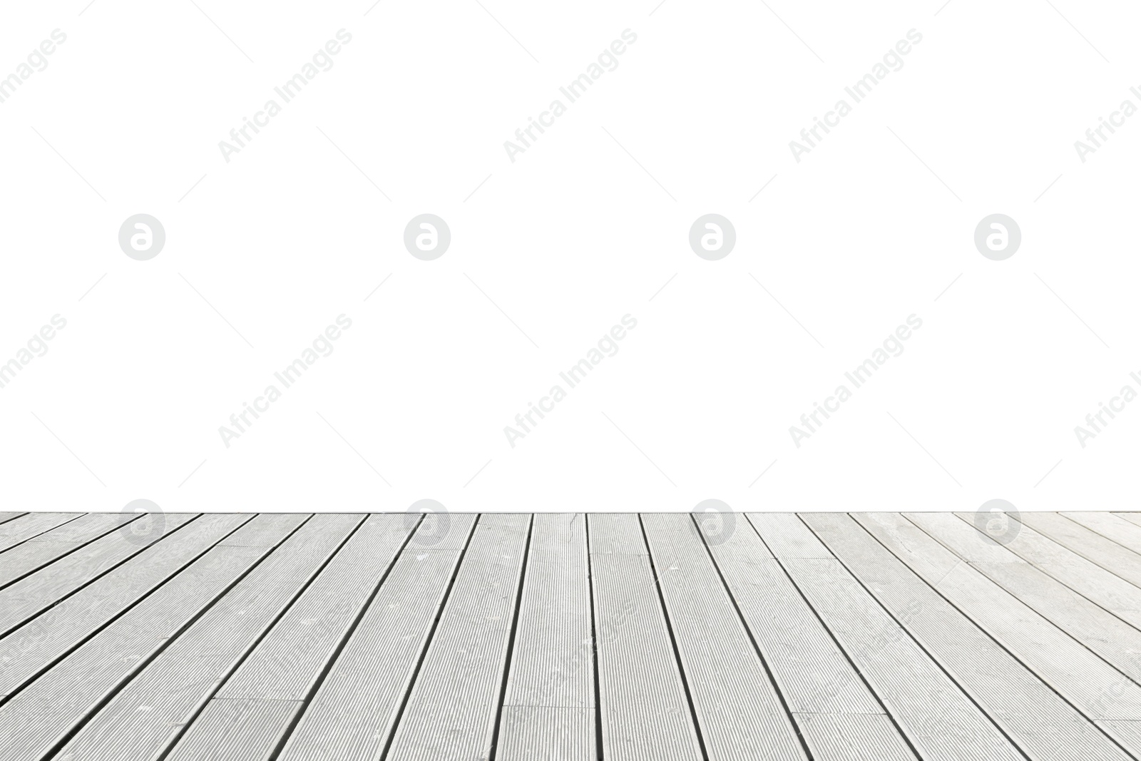 Image of Empty wooden surface isolated on white. Mockup for design