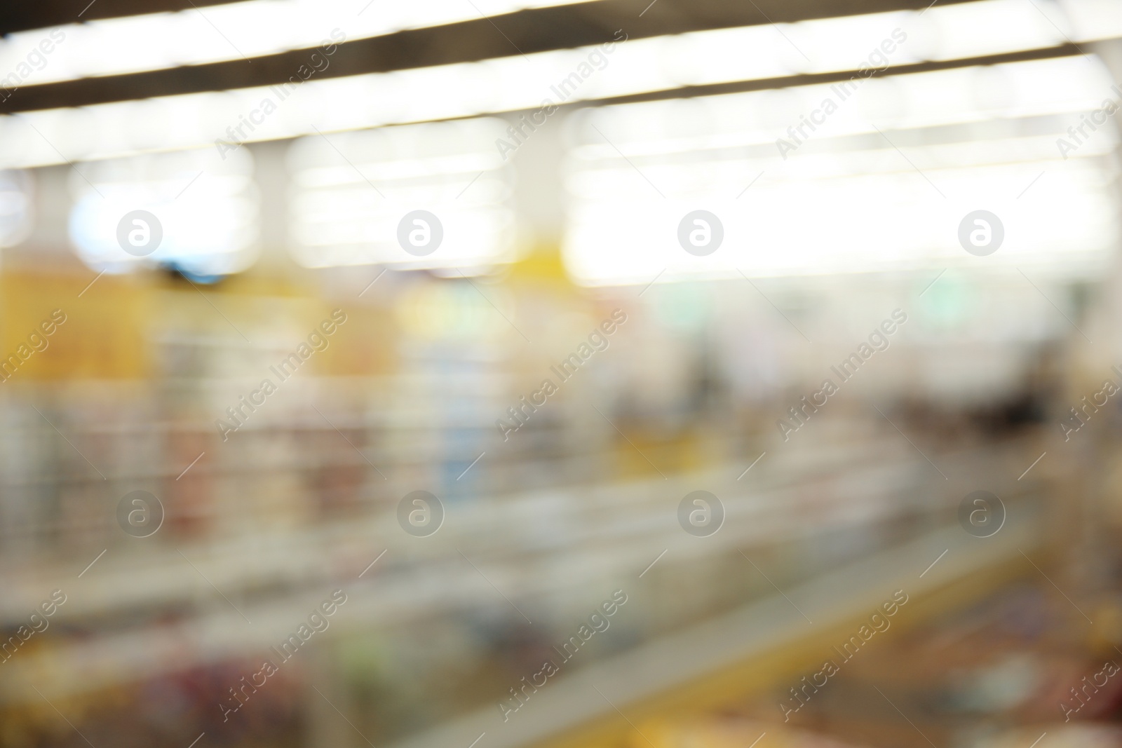 Photo of Blurred view of modern supermarket interior