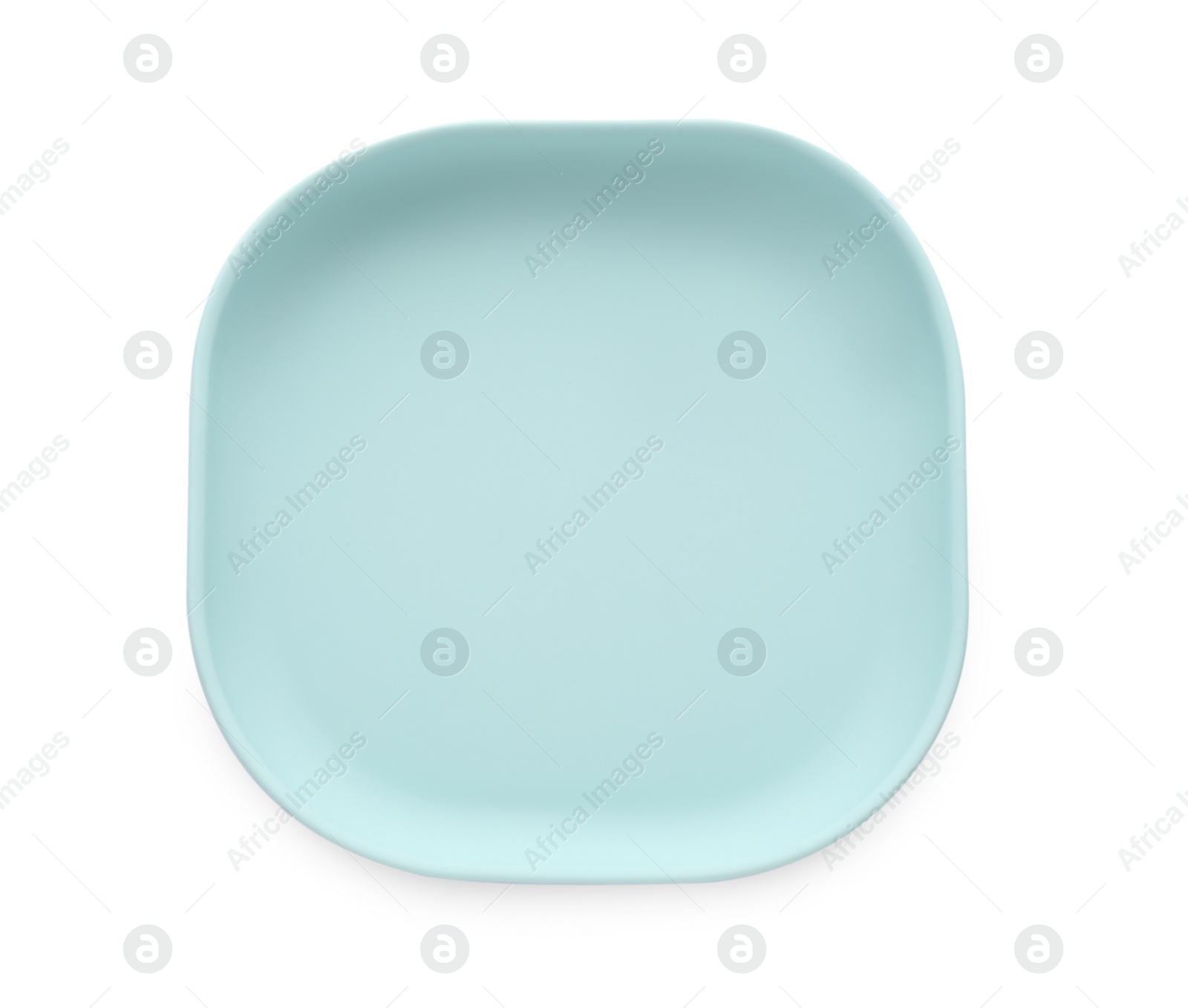 Photo of Plastic plate isolated on white, top view. Serving baby food
