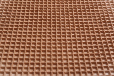 Tasty wafer as background, closeup. Crispy food