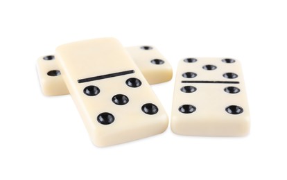 Classic light domino tiles on white background