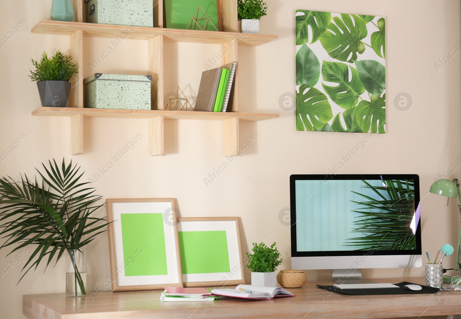 Photo of Comfortable workplace with modern computer at home