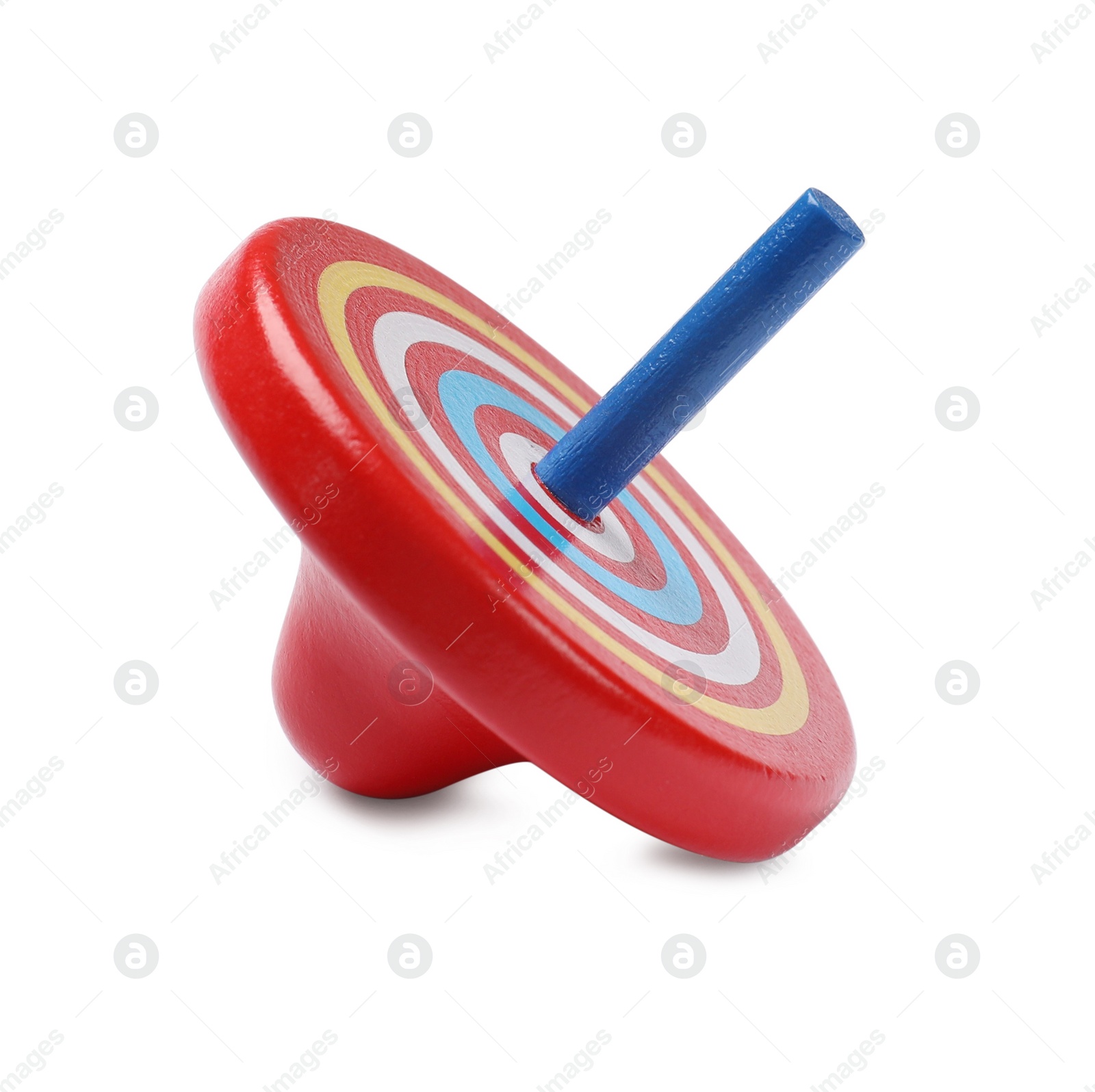 Photo of One bright spinning top isolated on white