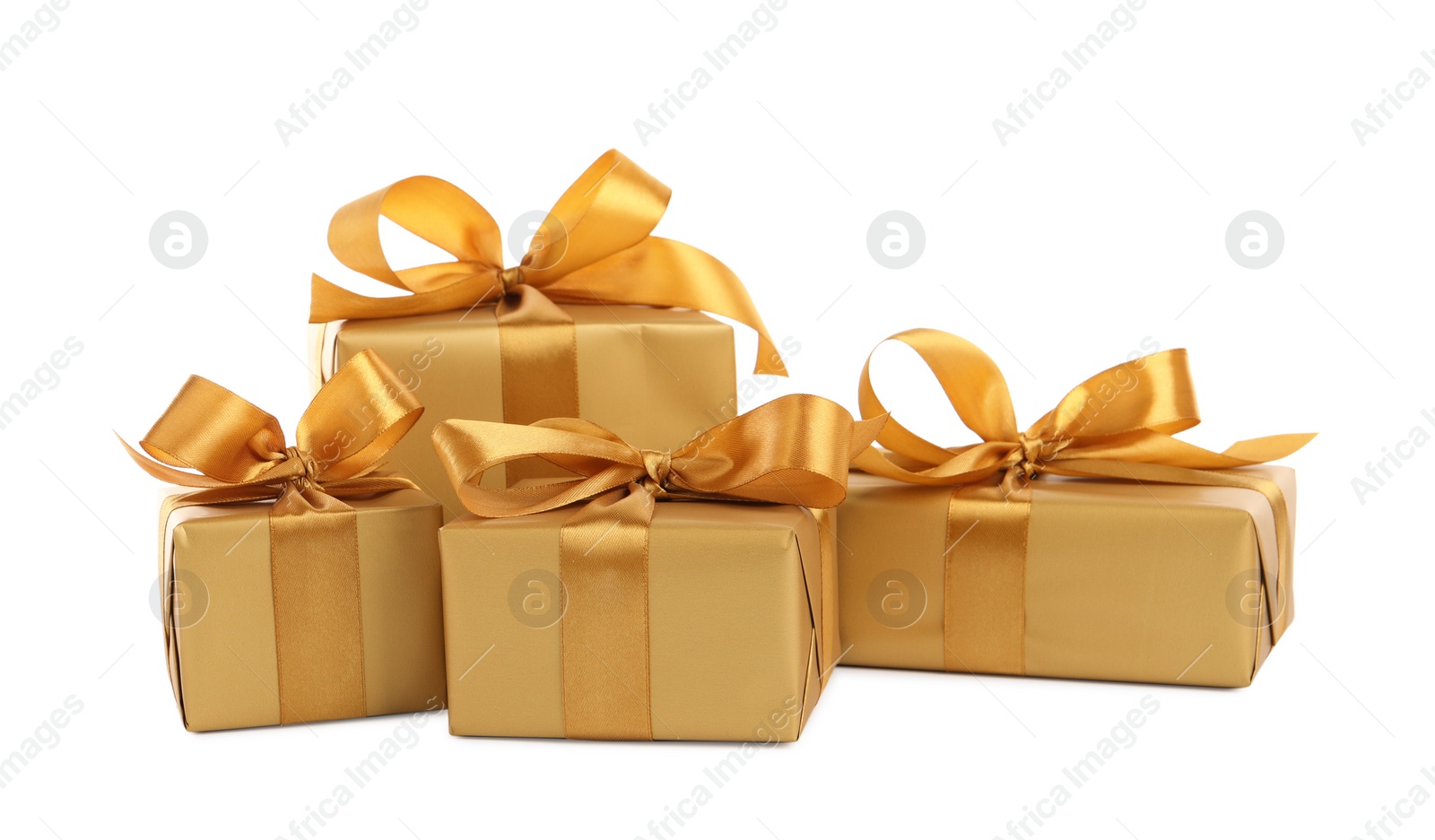 Photo of Many beautiful gift boxes on white background