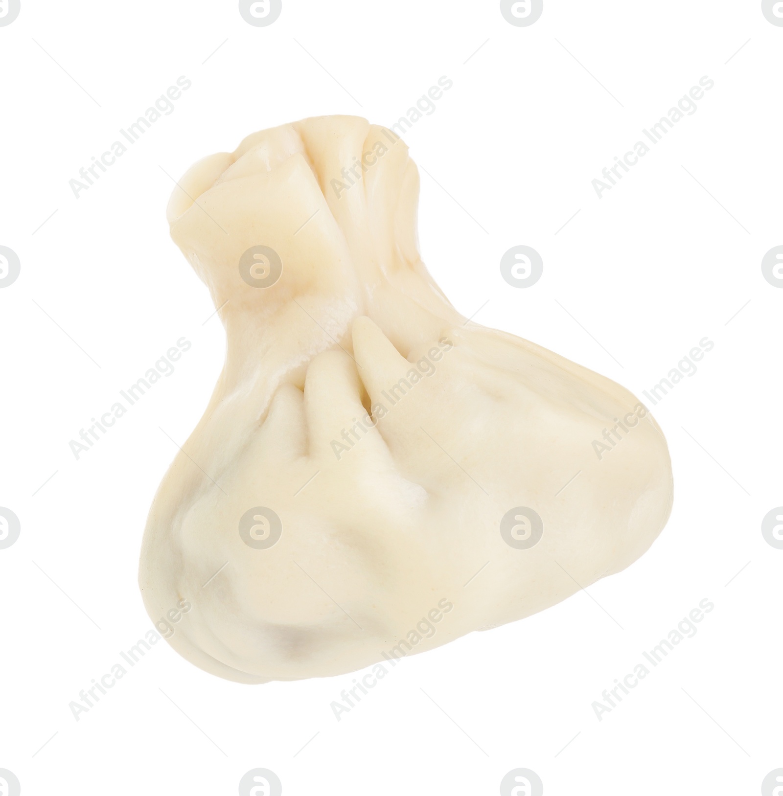 Photo of One tasty khinkali (dumpling) isolated on white. Georgian cuisine