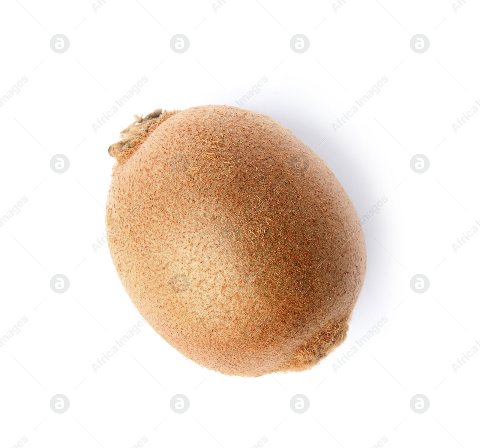 Photo of Whole fresh ripe kiwi isolated on white, top view