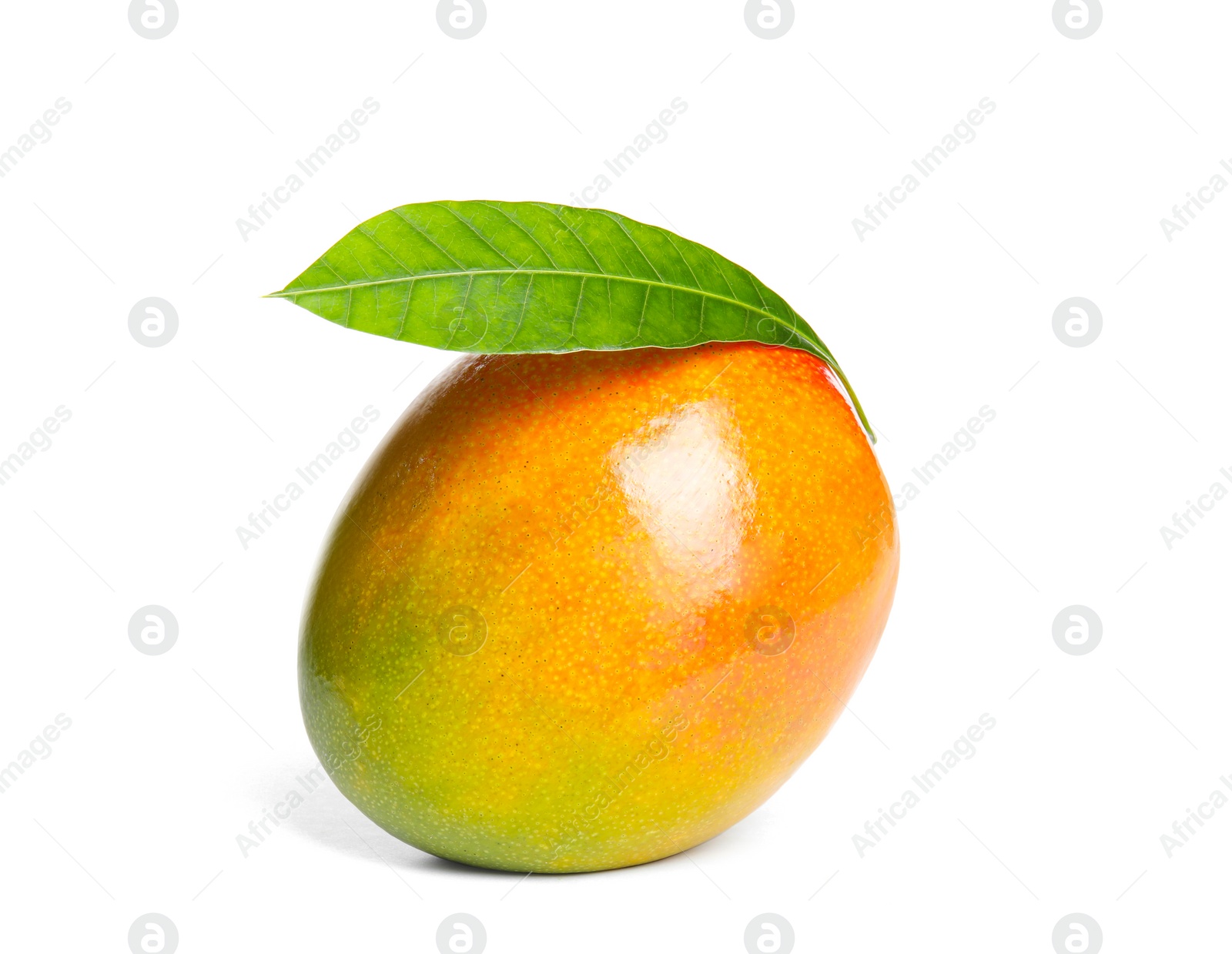 Photo of Delicious ripe mango on white background. Tropical fruit