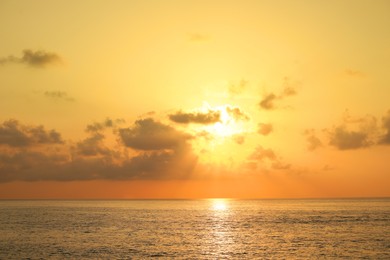 Photo of Picturesque view of beautiful sky over sea at sunset