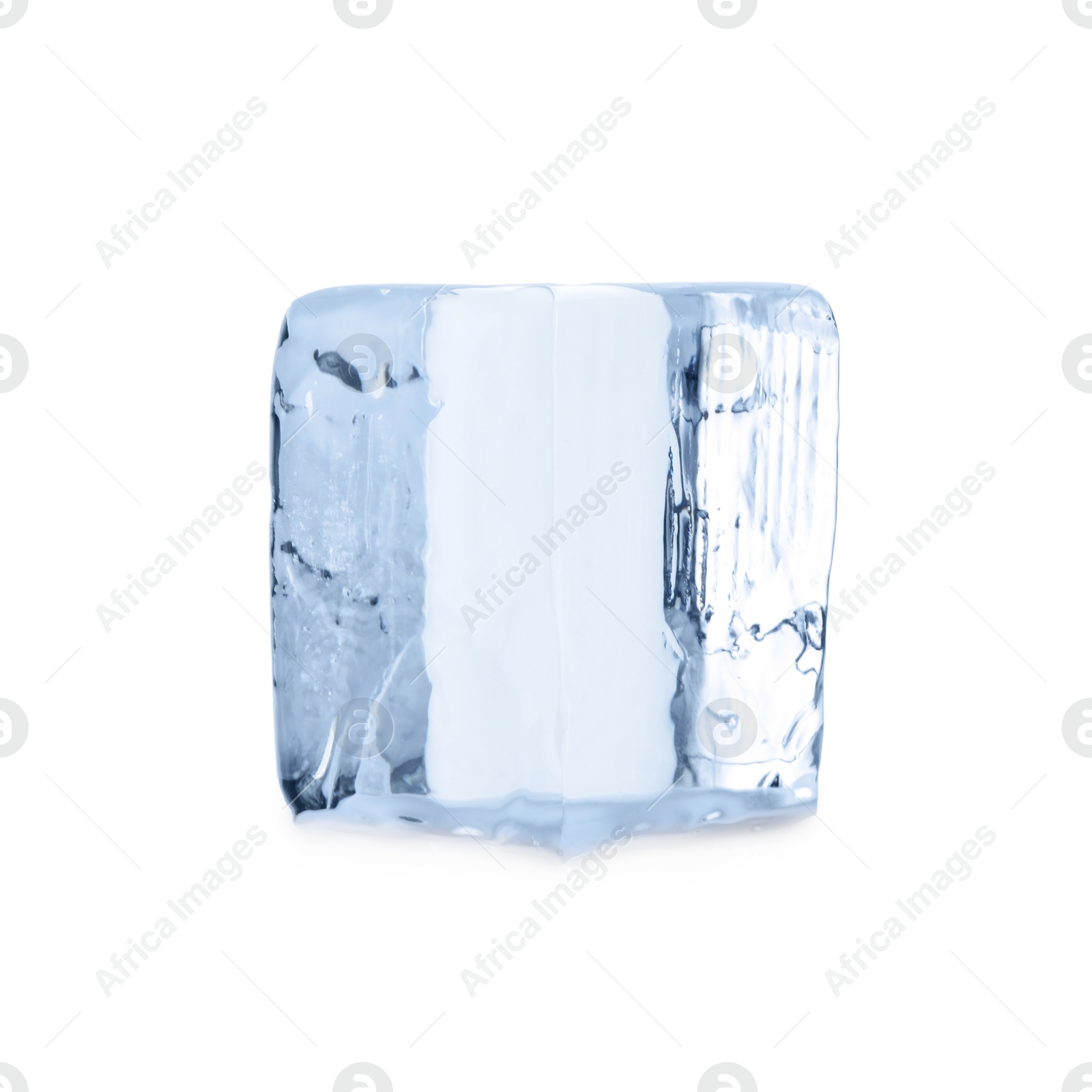 Photo of One block of ice isolated on white