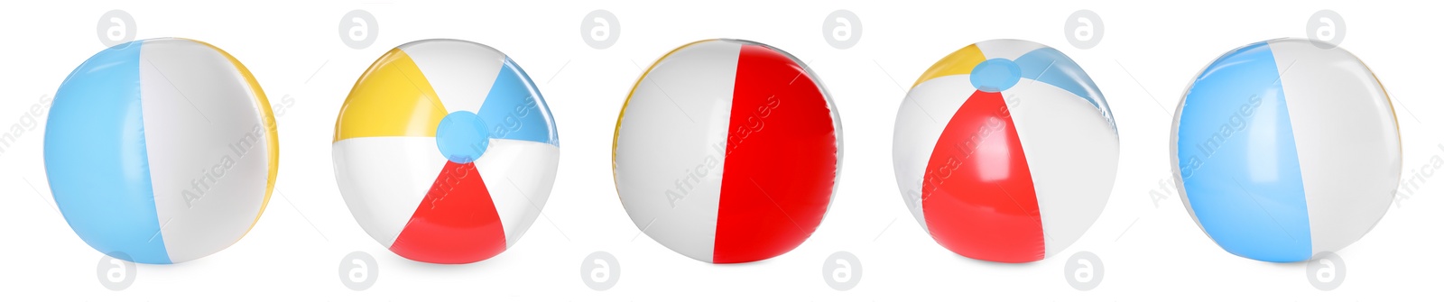 Image of Beach ball isolated on white, different sides