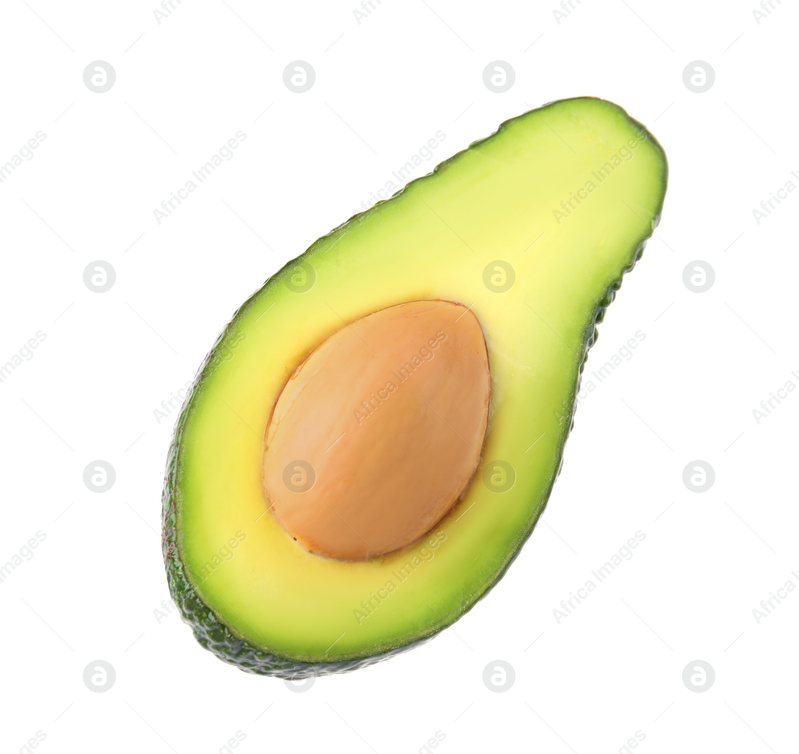 Photo of Tasty ripe avocado isolated on white. Tropical fruit